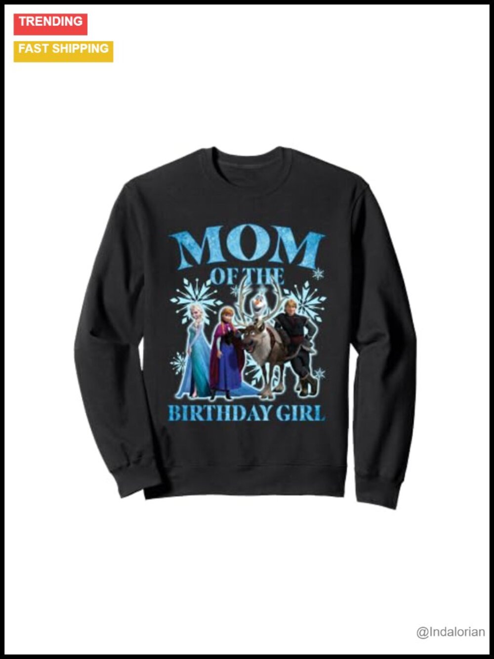 Frozen Mom of The Birthday Girl Chest Logo Sweatshirt